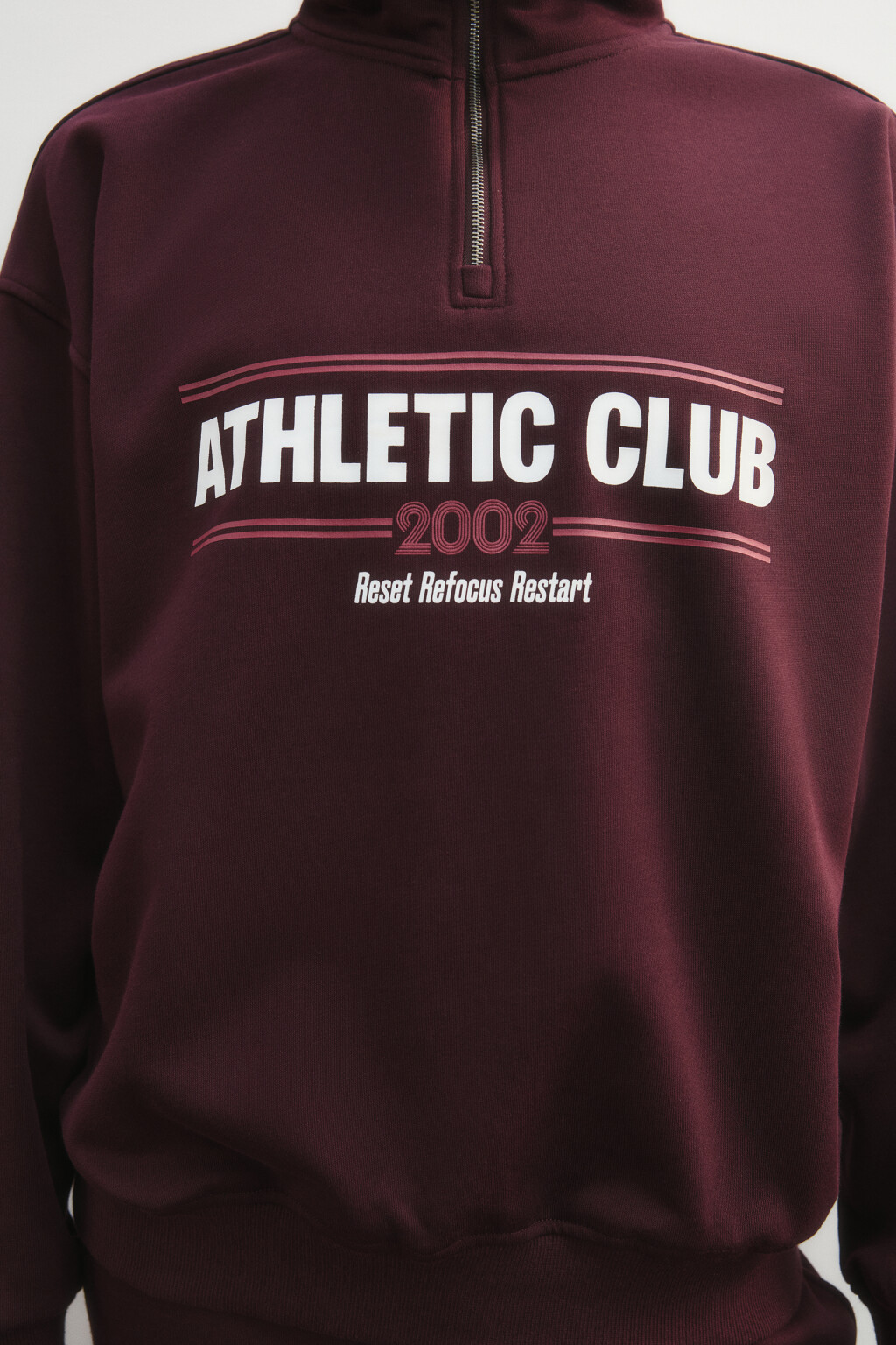 Толстовка на молнии с принтом - цвет бордовый - 6