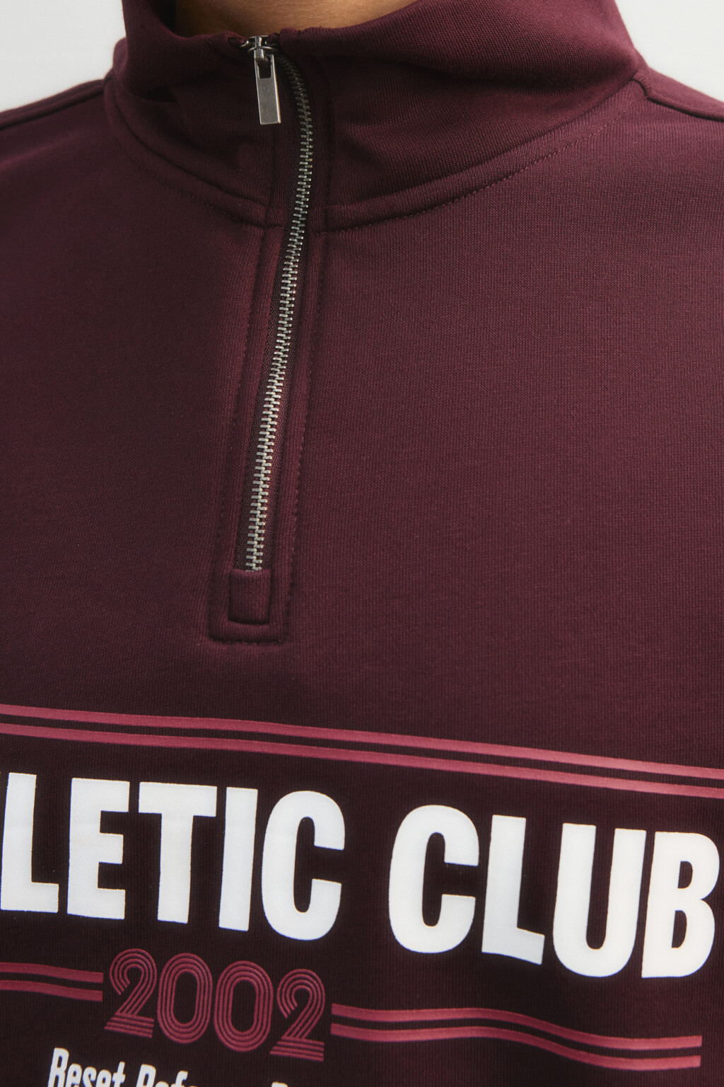 Толстовка на молнии с принтом - цвет бордовый - 7