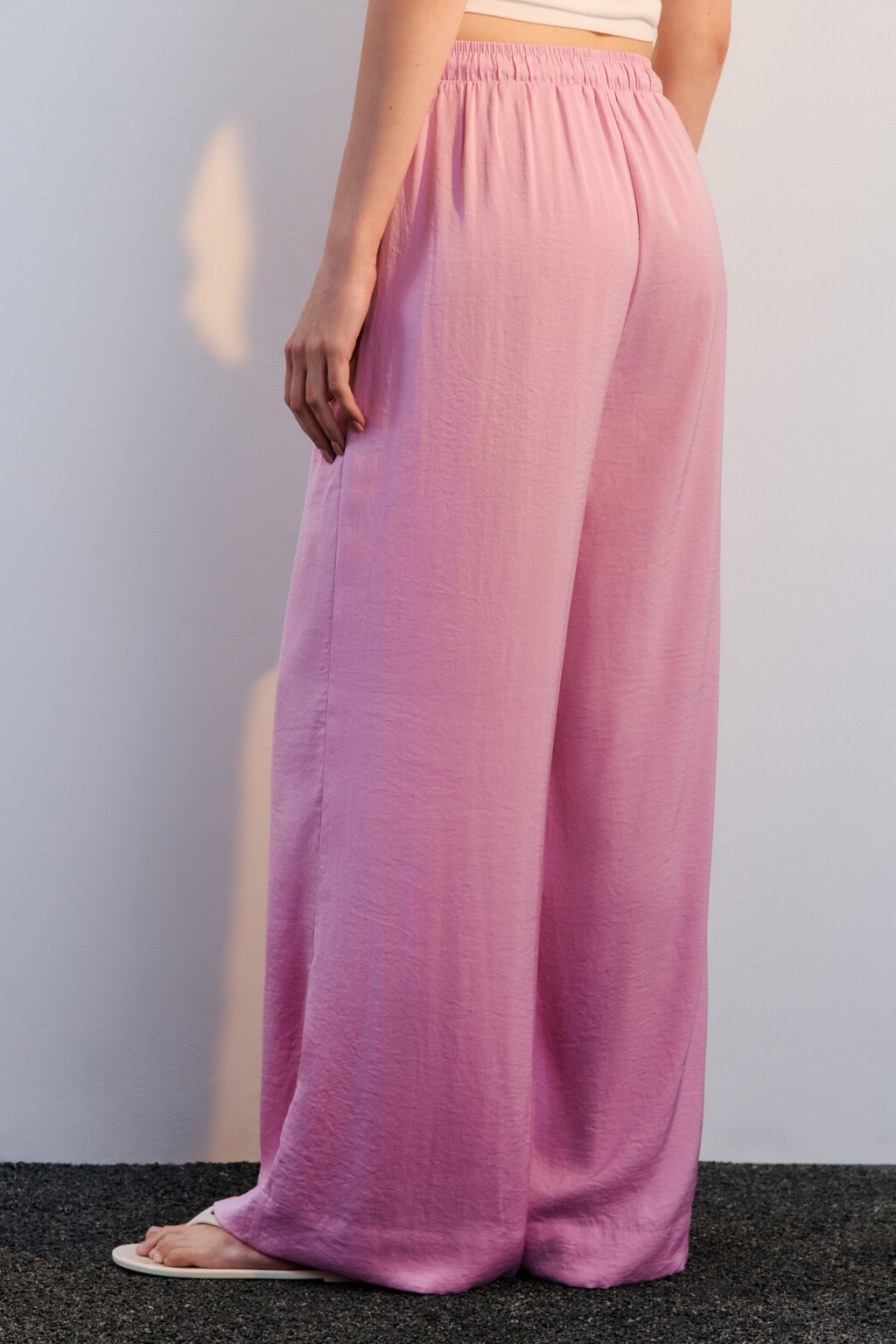 Брюки домашние атласные - цвет розовый - 3