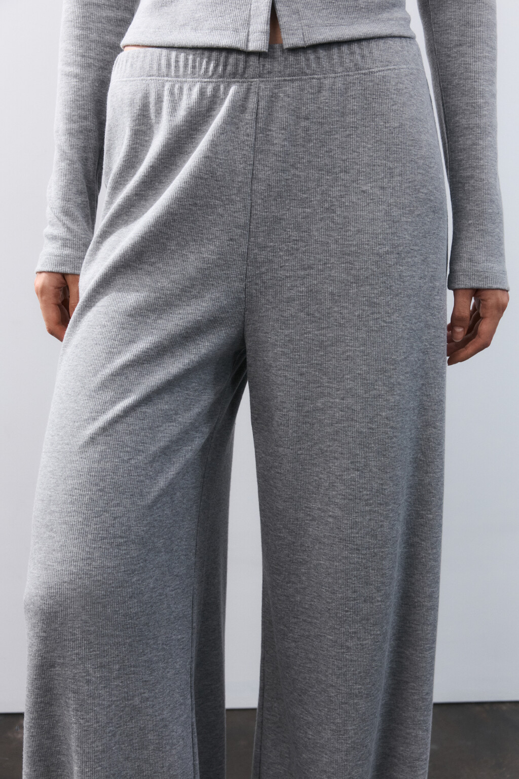 Брюки домашние из трикотажа - цвет серый - 5