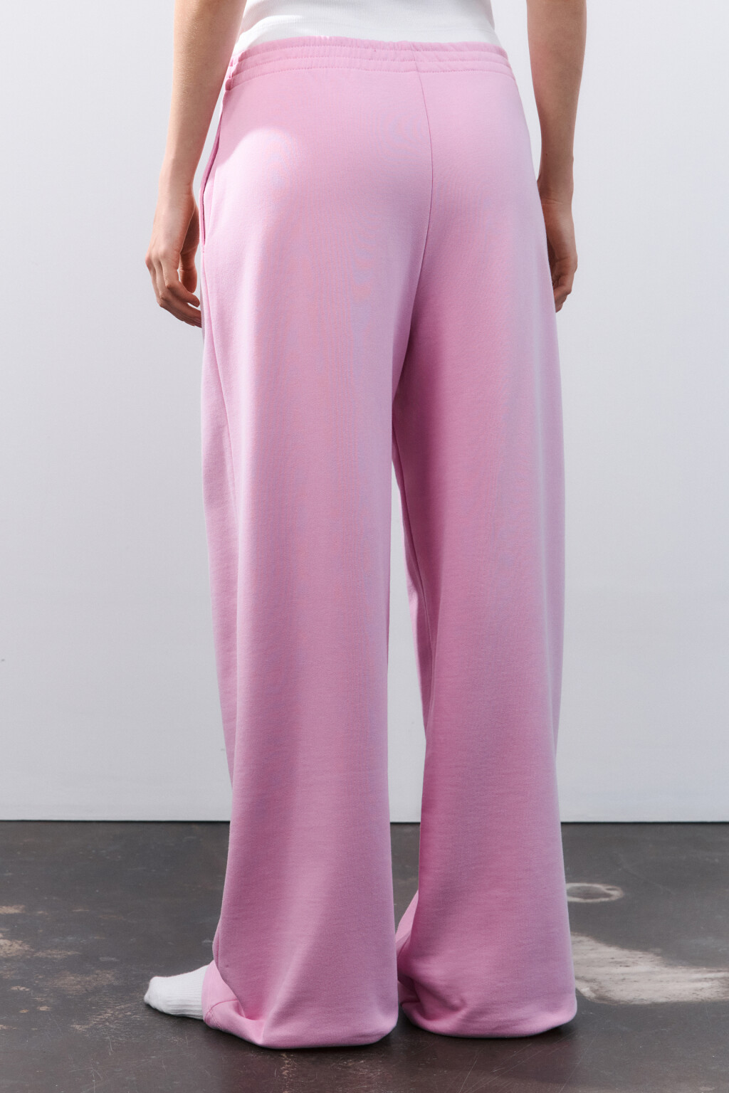 Брюки домашние из футера - цвет розовый - 3
