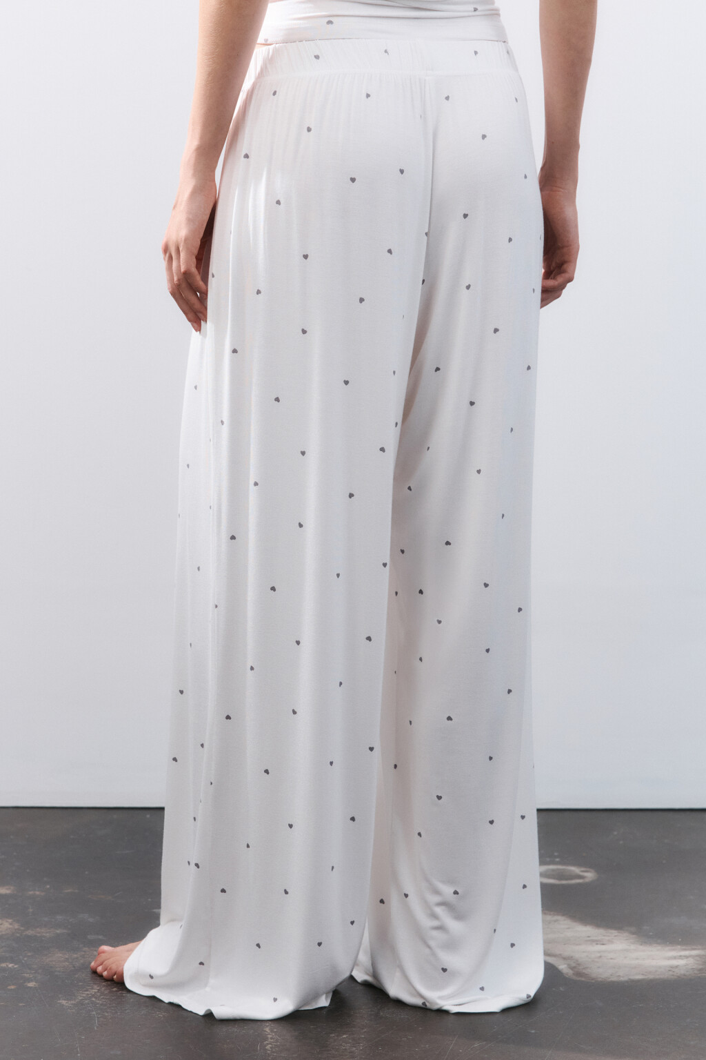 Брюки домашние широкие из вискозы - цвет серый - 3