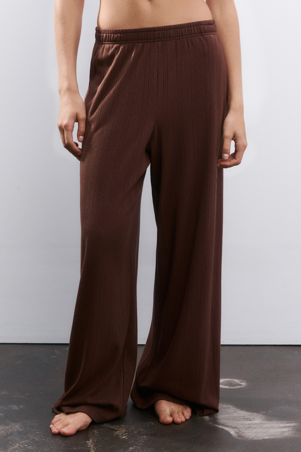 Брюки домашние из хлопка - цвет коричневый - 2