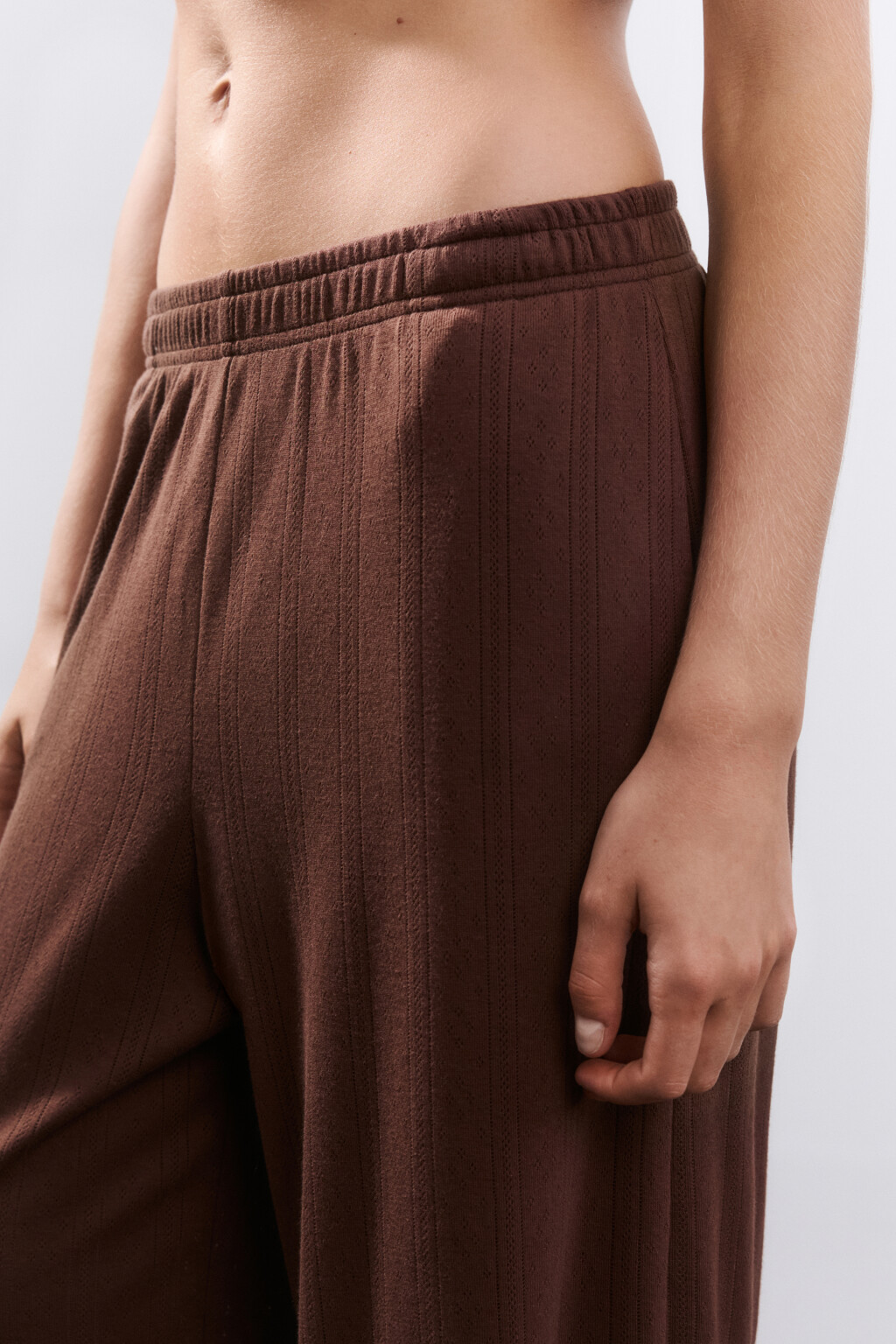 Брюки домашние из хлопка - цвет коричневый - 6