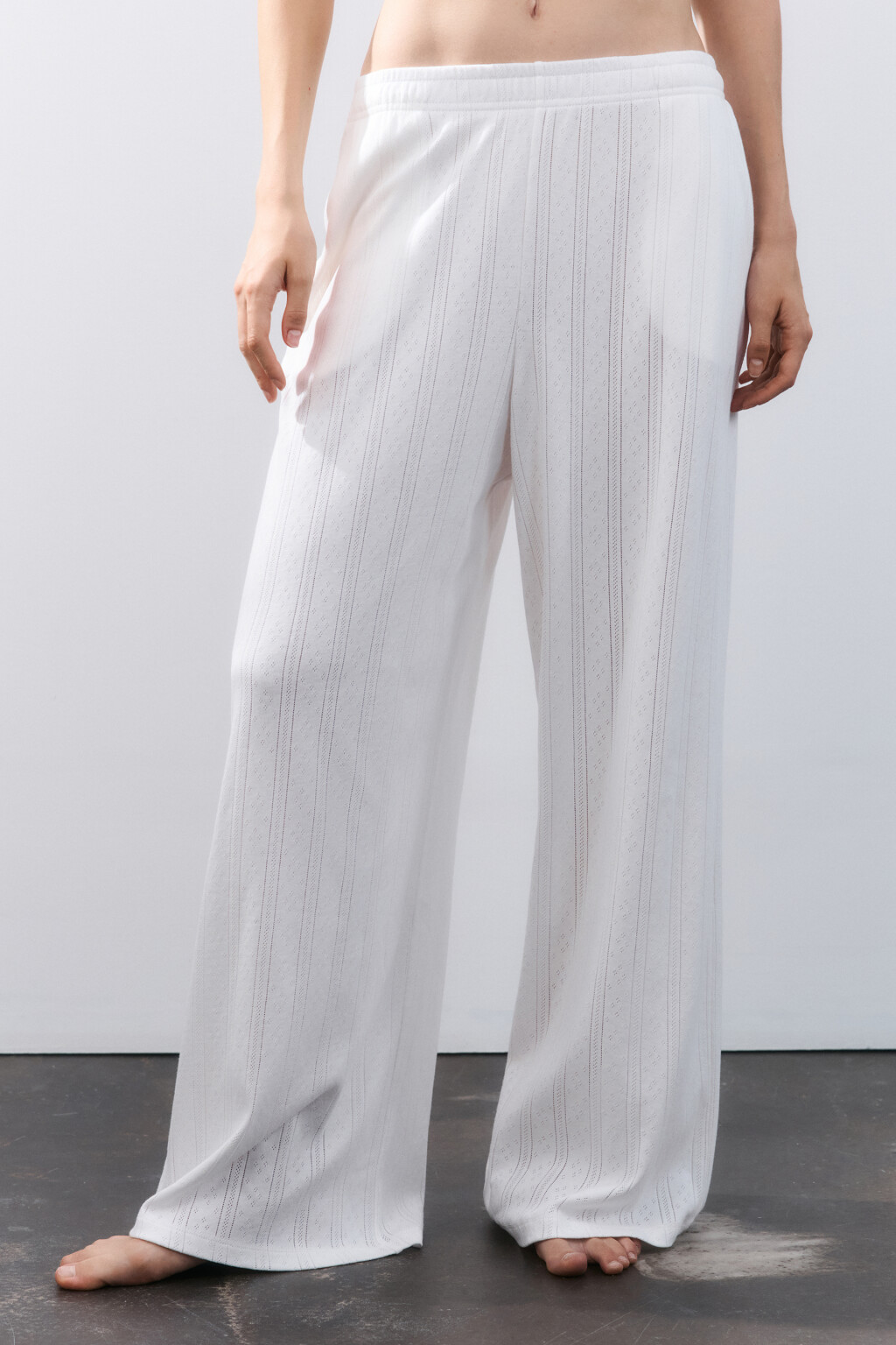 Брюки домашние из хлопка - цвет ванильный - 2