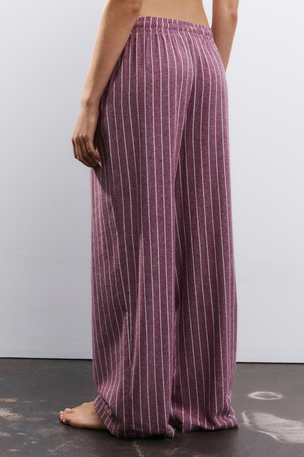 Брюки домашние из хлопка - цвет бордовый - 3