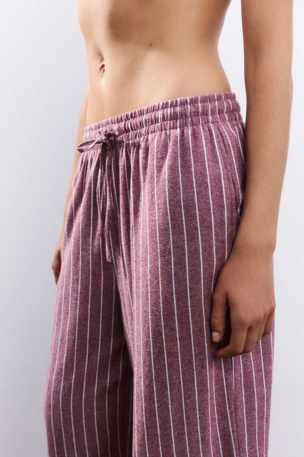 Брюки домашние из хлопка - цвет бордовый - 6