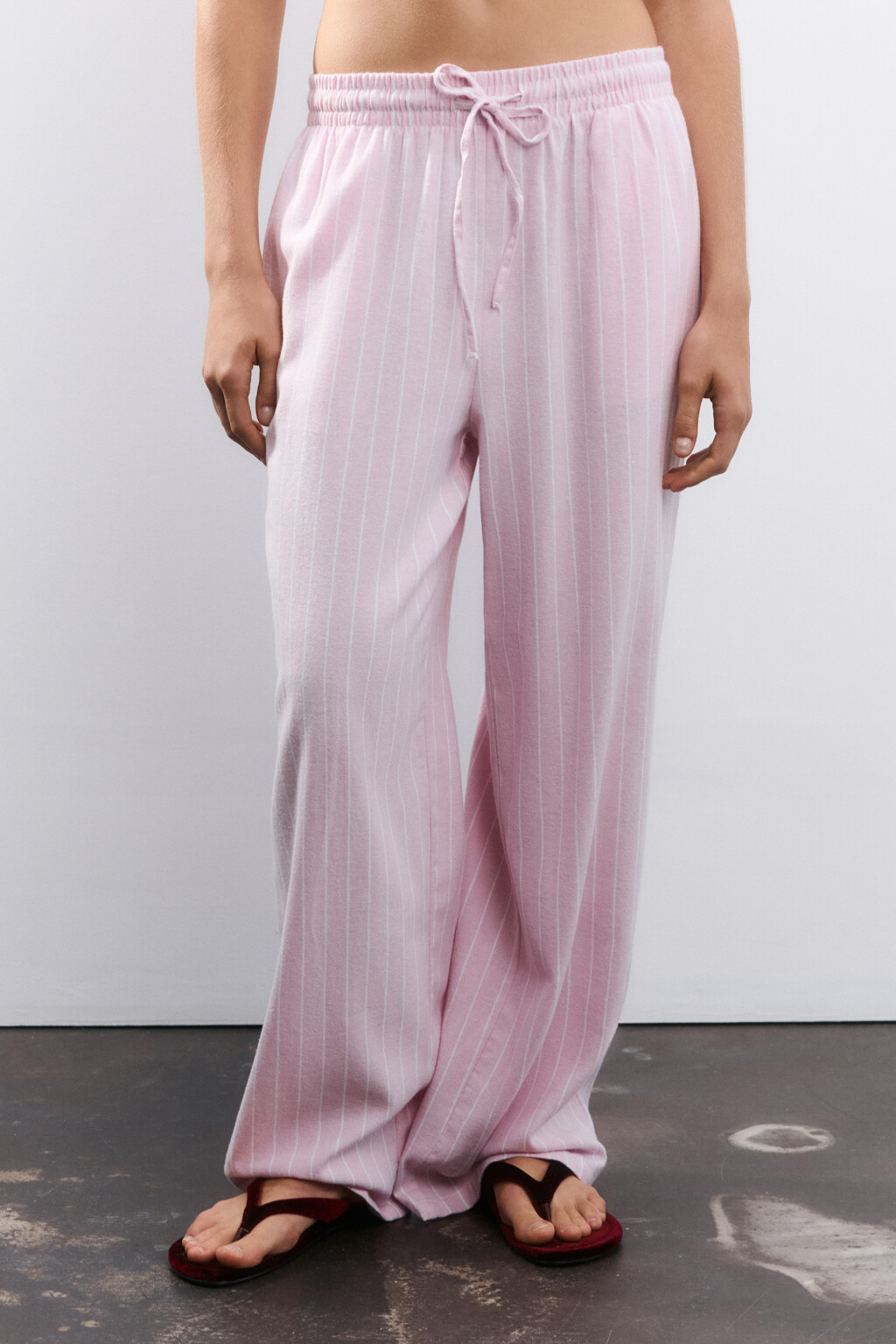 Брюки домашние из хлопка - цвет розовый - 2