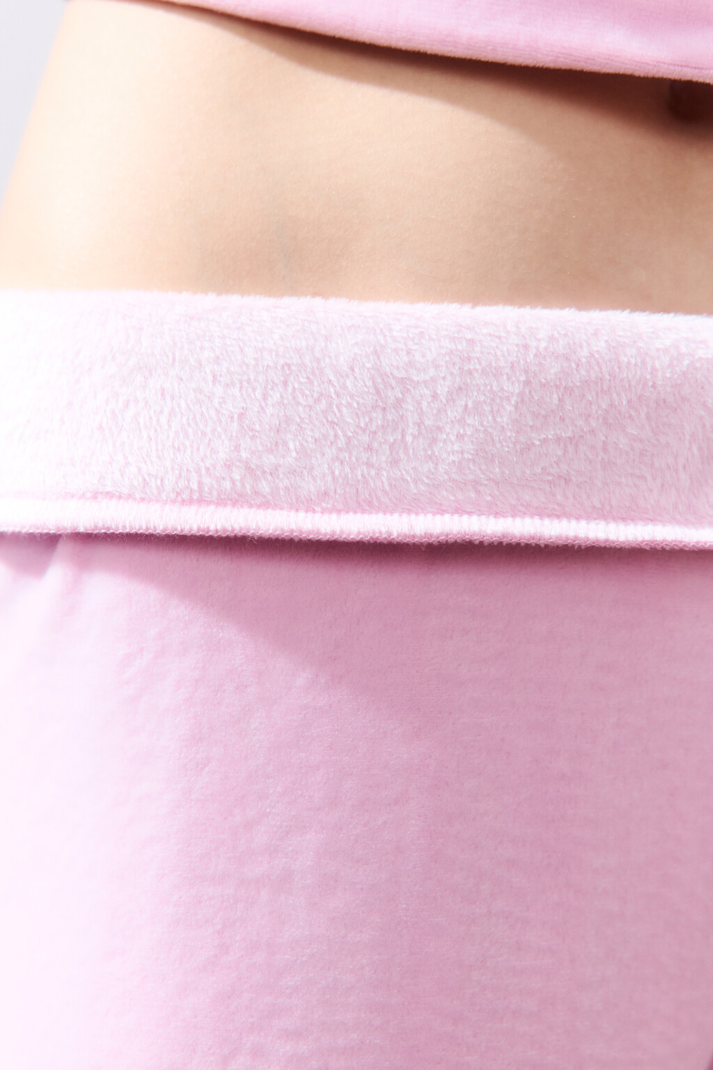 Брюки клеш домашние из велюра - цвет розовый - 7