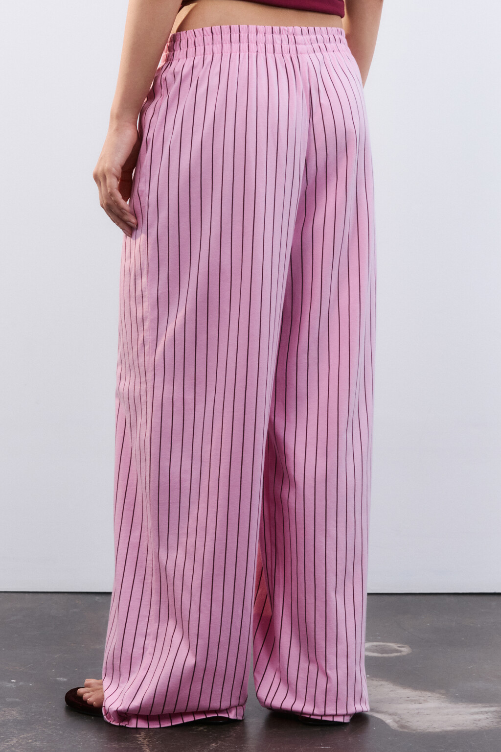 Брюки домашние из хлопкового трикотажа - цвет розовый - 3