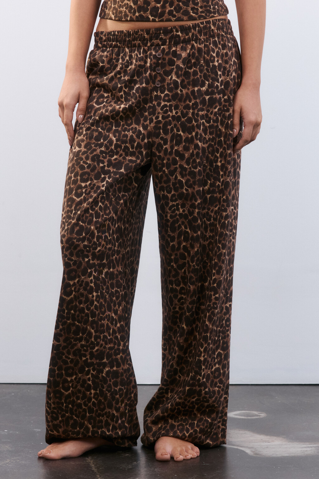 Брюки домашние из хлопкового трикотажа - цвет мультиколор - 3