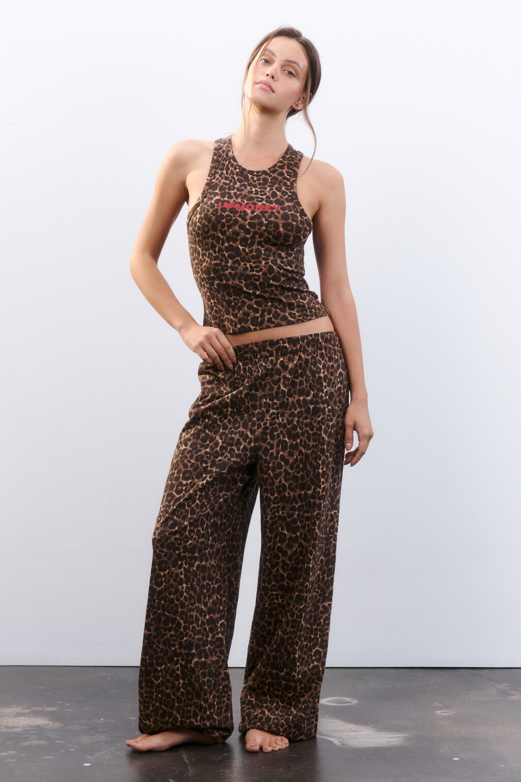 Брюки домашние из хлопкового трикотажа - цвет мультиколор - 5