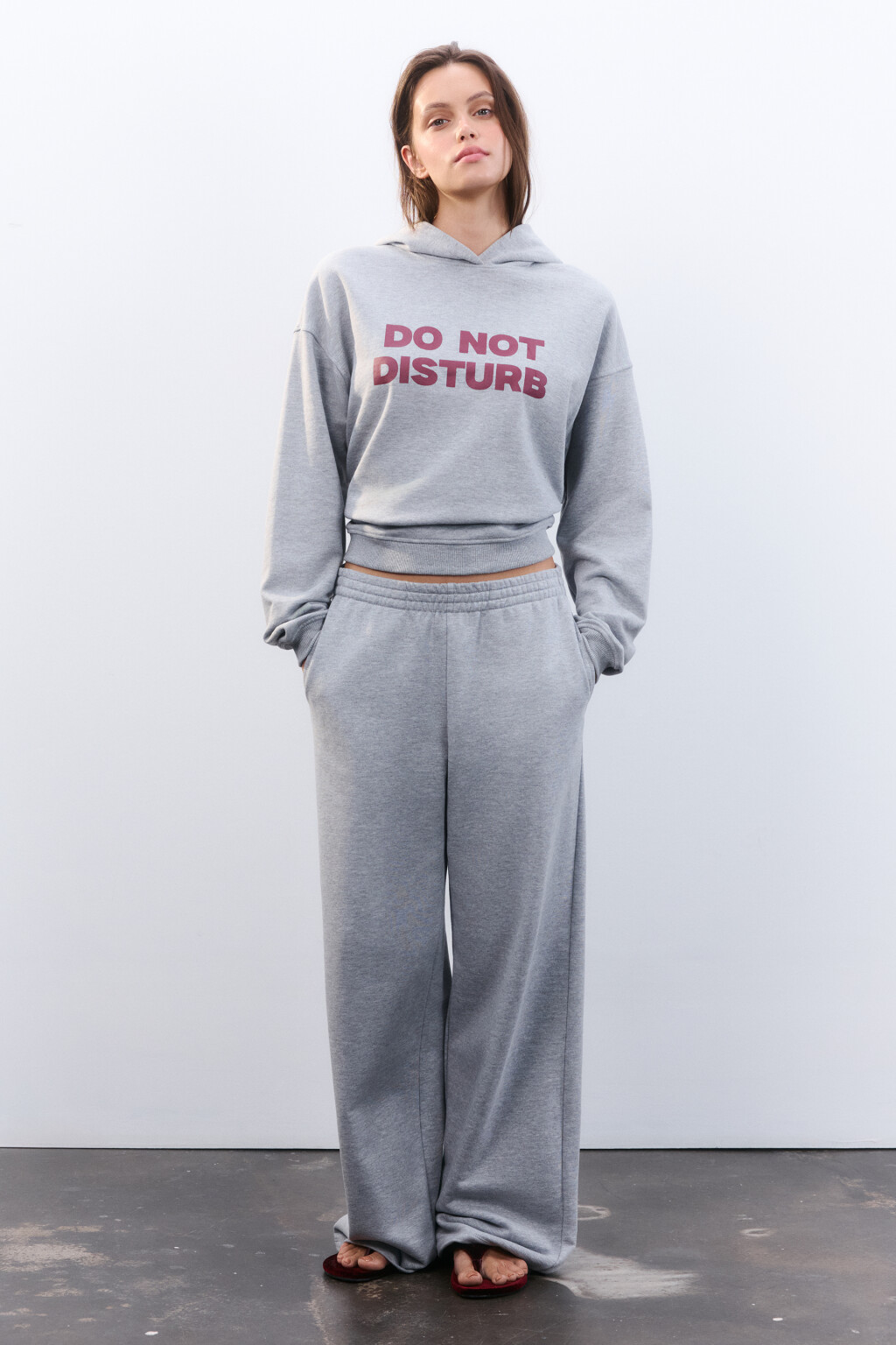 Брюки домашние из футера - цвет серый - 4