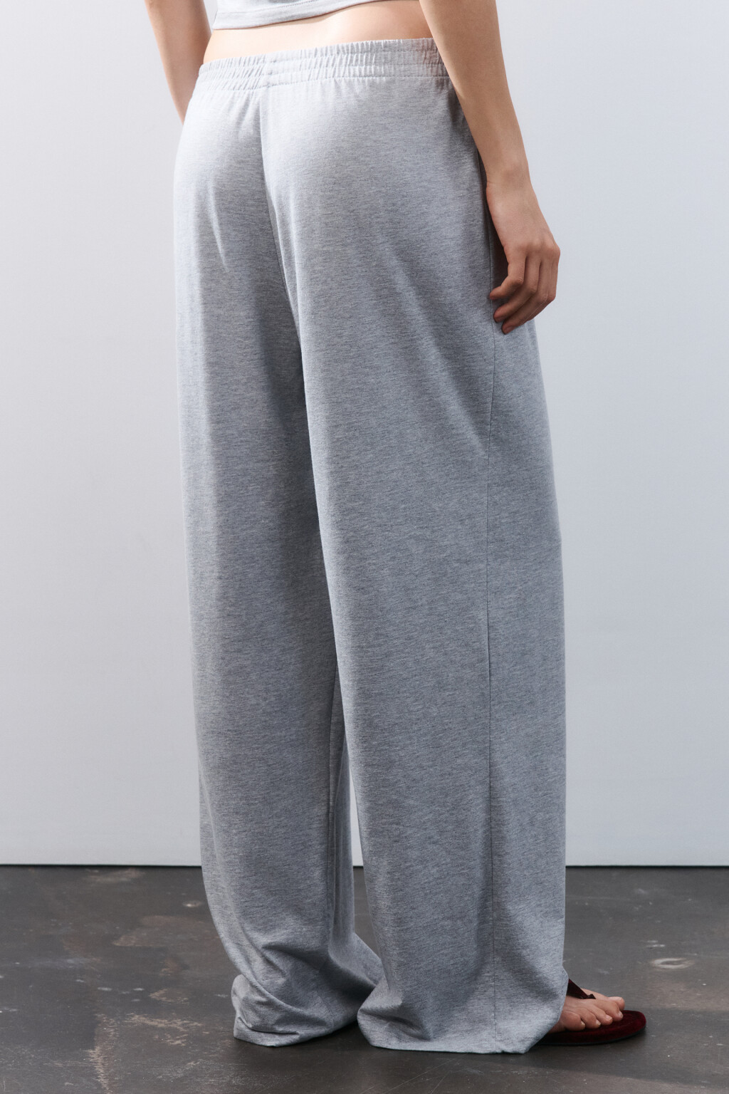 Брюки домашние из хлопкового трикотажа - цвет серый - 3