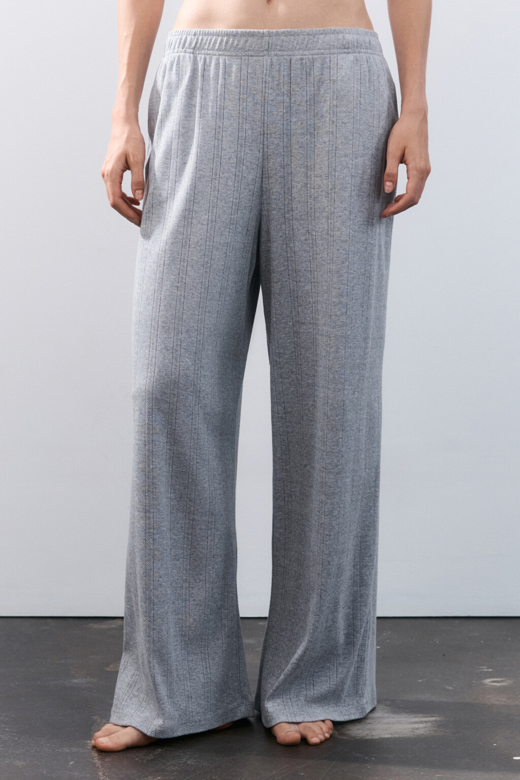 Брюки домашние из хлопка - цвет серый - 2