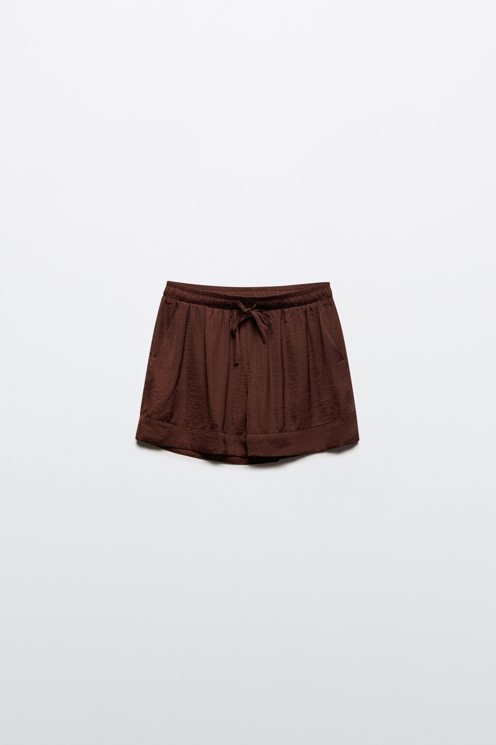 Шорты домашние атласные - цвет коричневый - 7