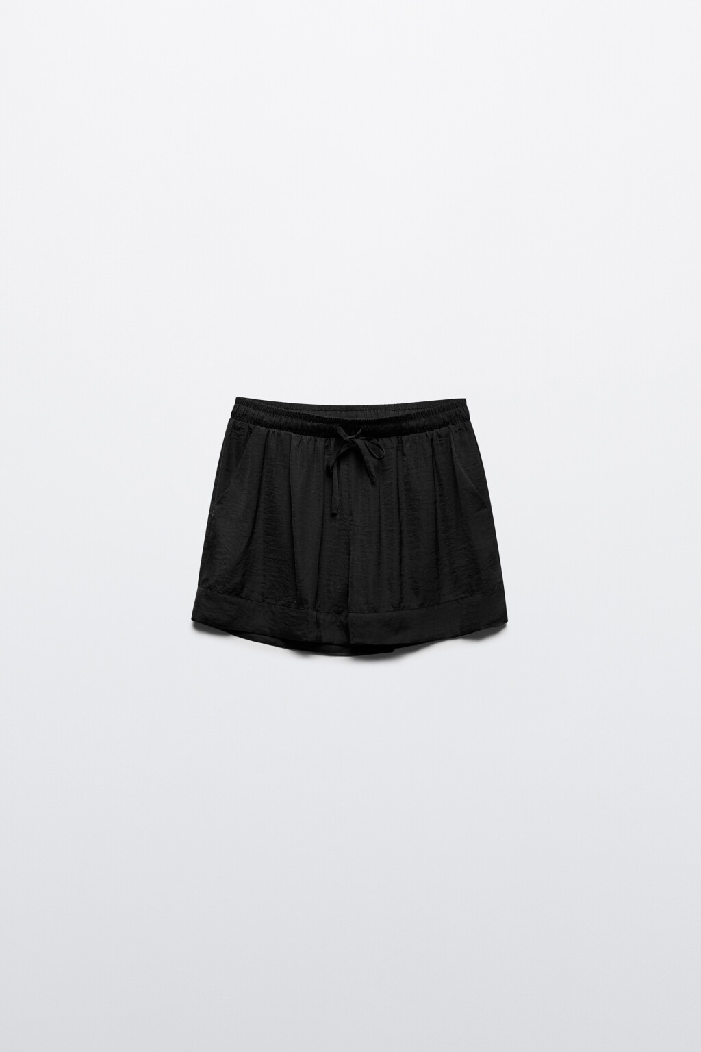 Шорты домашние атласные - цвет черный - 7