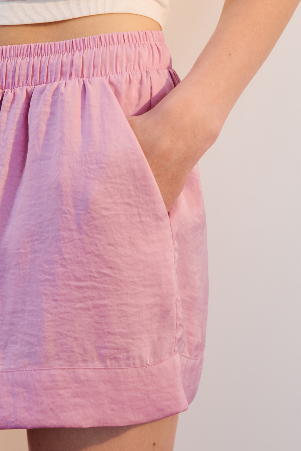 Шорты домашние атласные - цвет розовый - 6