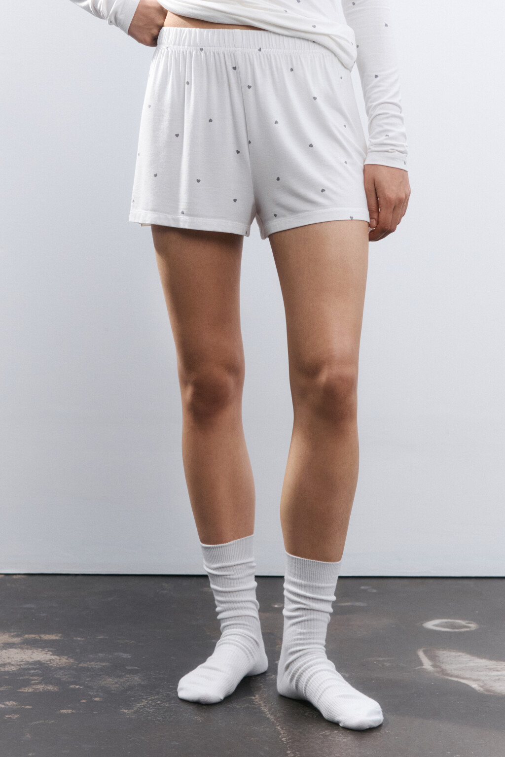 Шорты домашние из вискозы - цвет серый - 2