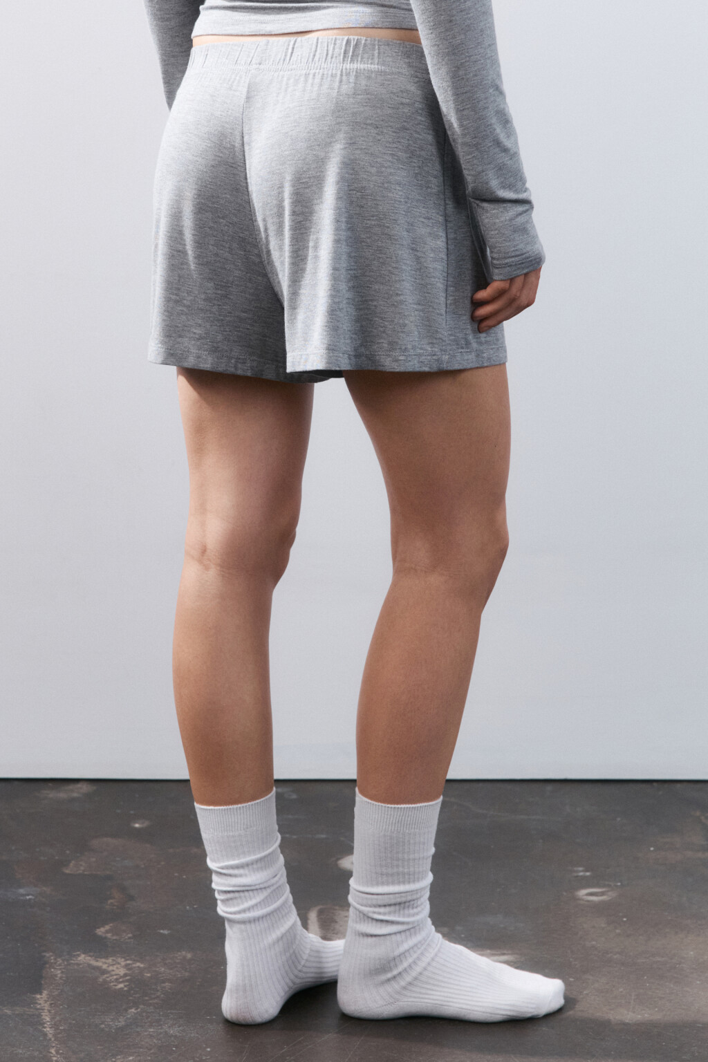 Шорты домашние из вискозы - цвет серый - 4
