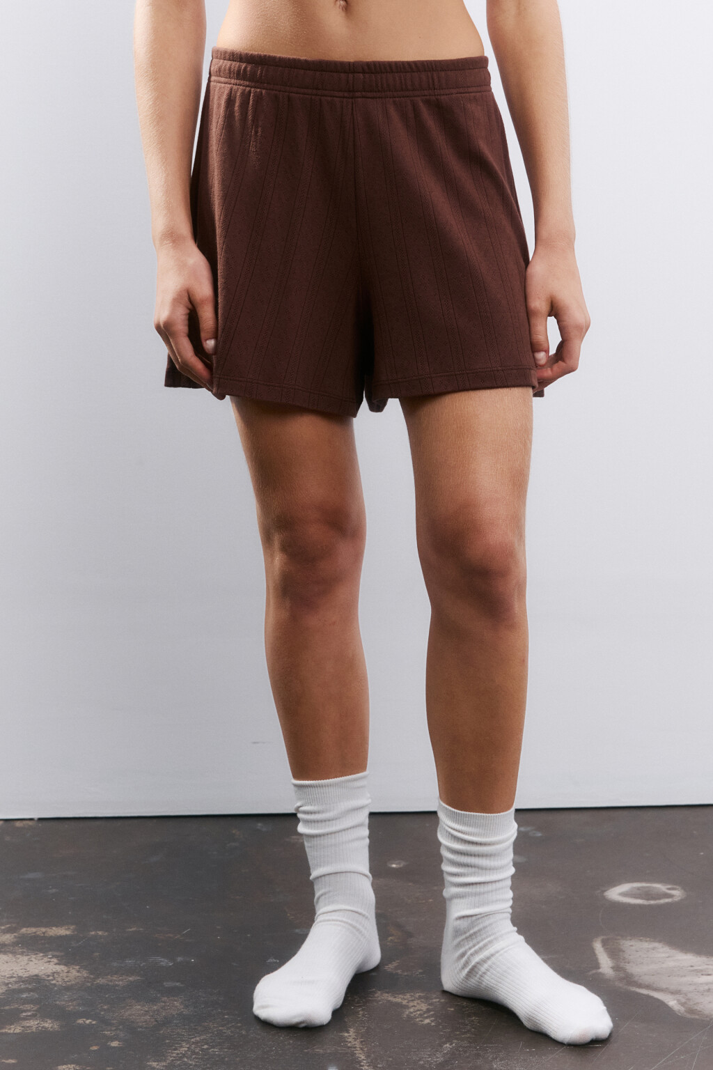 Шорты домашние из хлопка - цвет коричневый - 2
