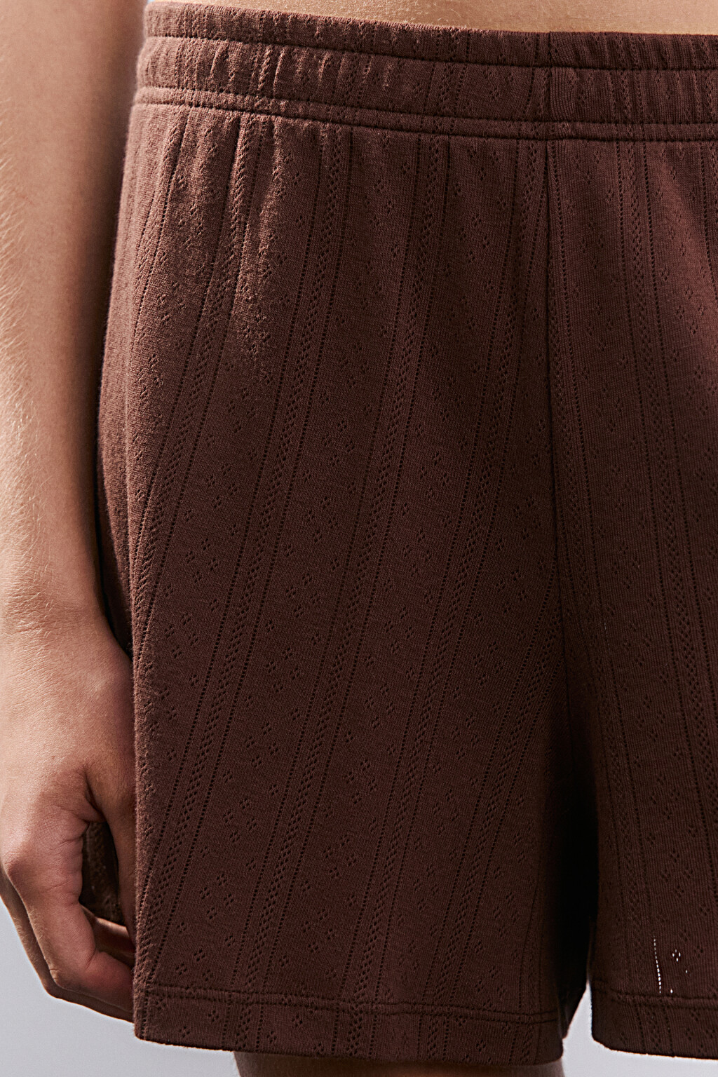 Шорты домашние из хлопка - цвет коричневый - 5