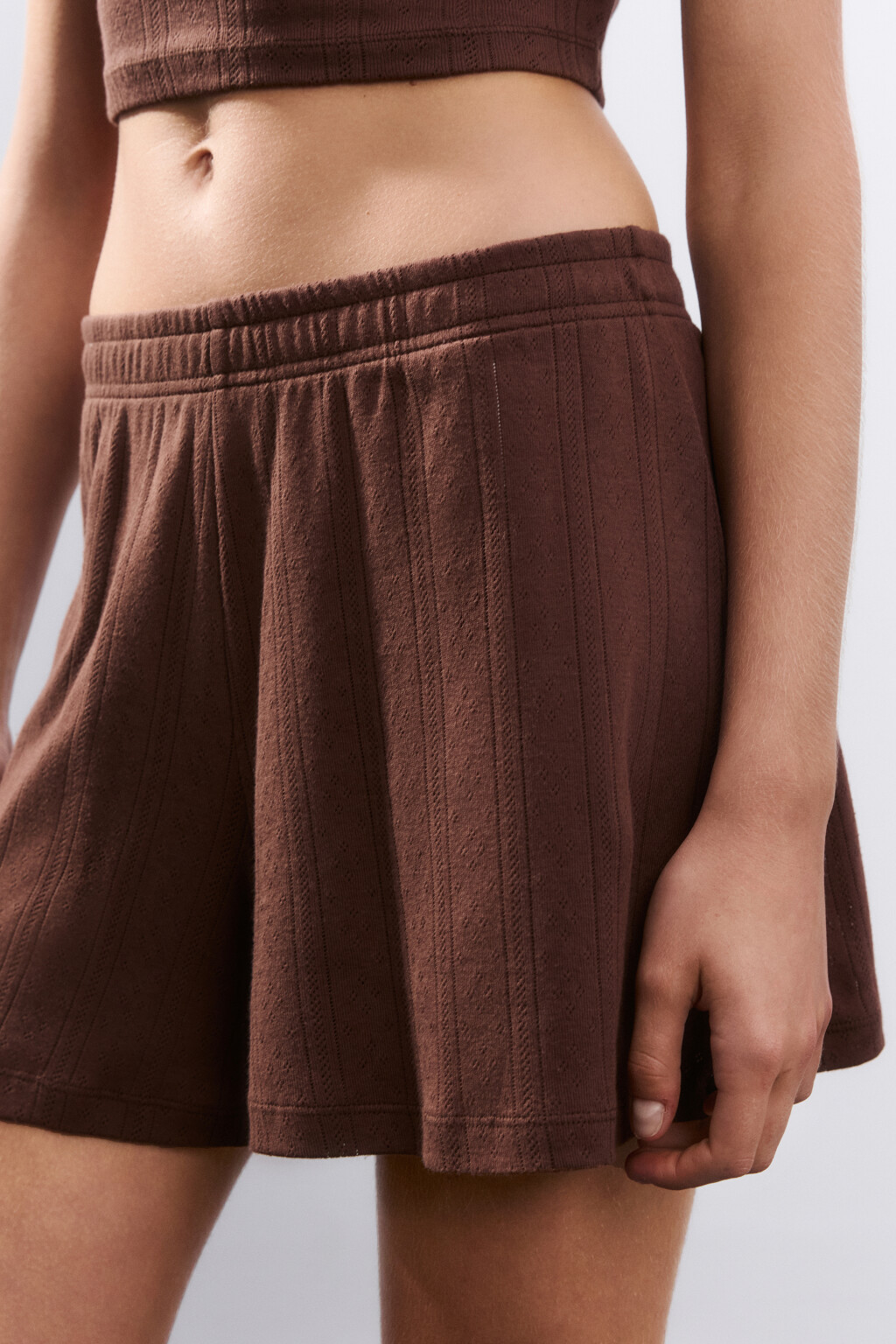 Шорты домашние из хлопка - цвет коричневый - 6