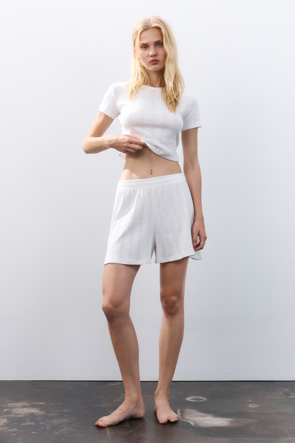 Шорты домашние из хлопка - цвет ванильный - 4