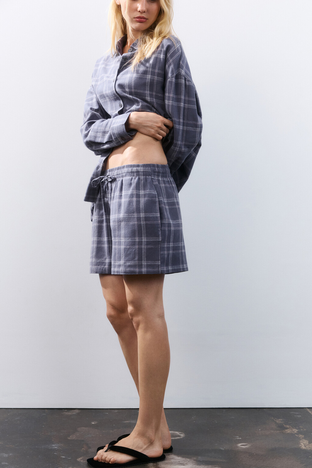 Шорты домашние из хлопка - цвет черный - 1