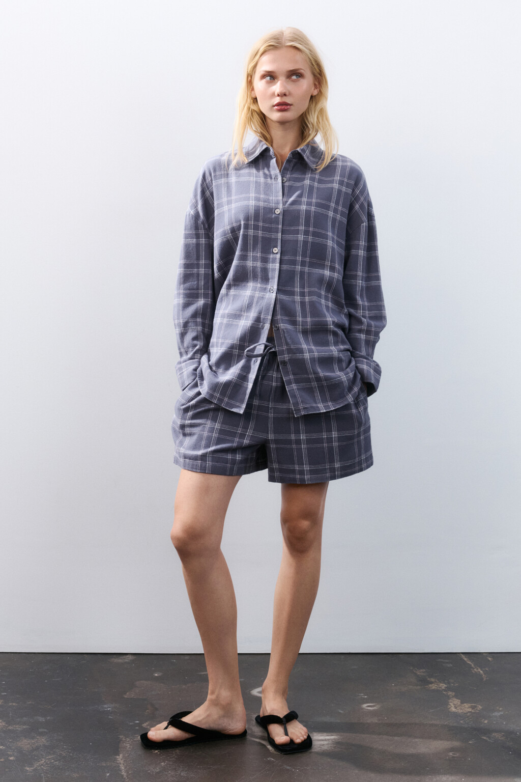 Шорты домашние из хлопка - цвет черный - 5