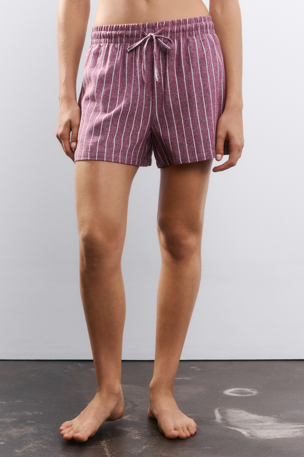 Шорты домашние из хлопка - цвет бордовый - 1