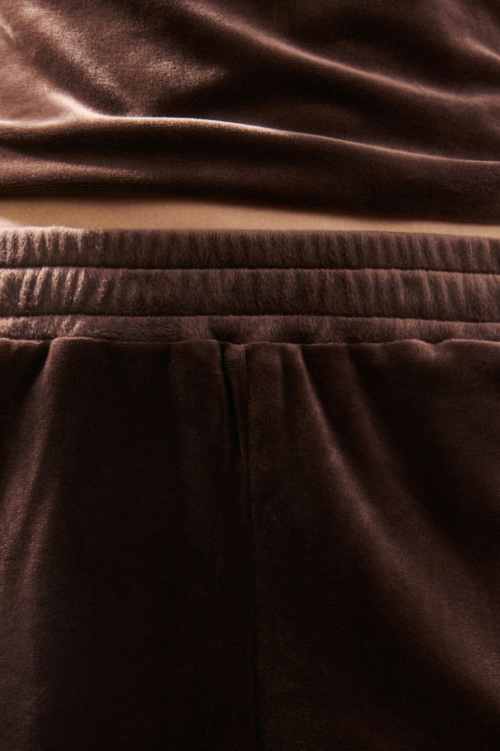 Шорты домашние из велюра - цвет коричневый - 5
