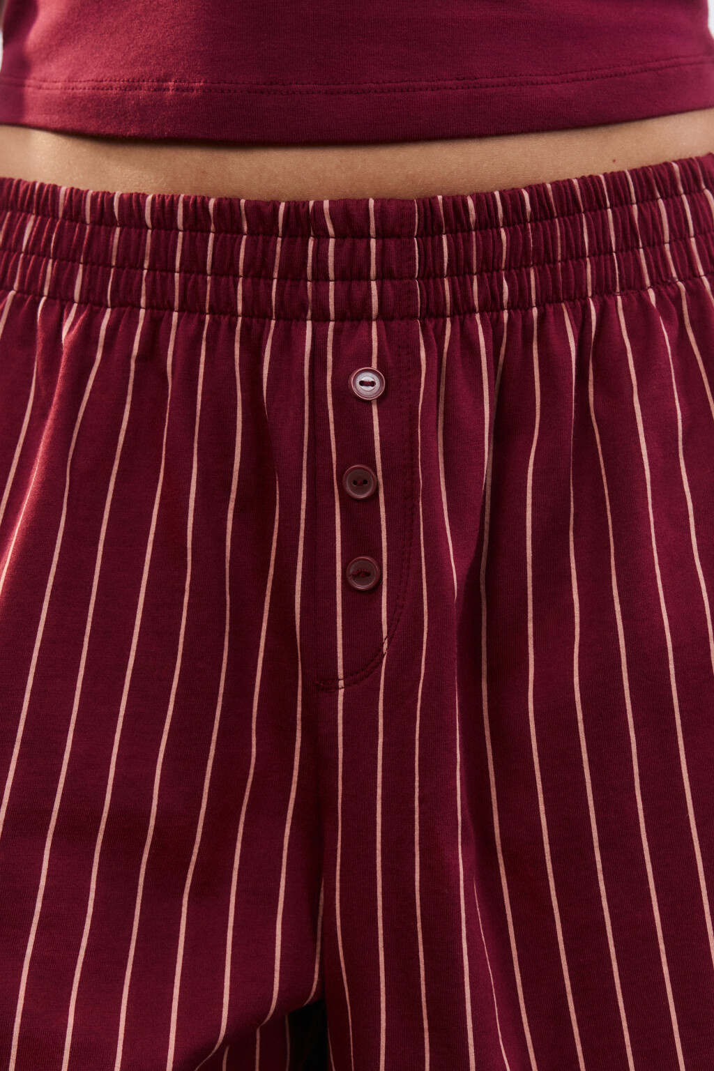 Шорты домашние из хлопкового трикотажа - цвет бордовый - 5