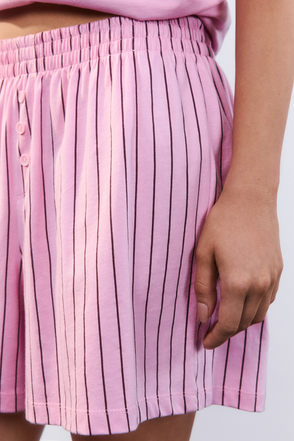 Шорты домашние из хлопкового трикотажа - цвет розовый - 6