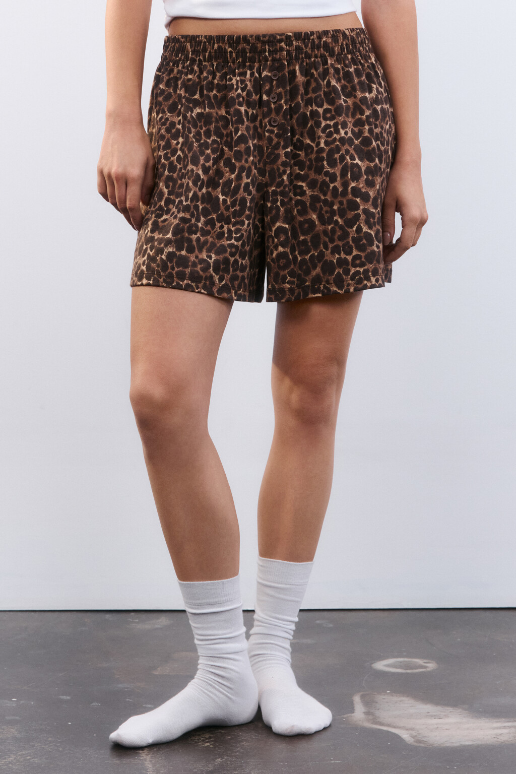 Шорты домашние из хлопкового трикотажа - цвет мультиколор - 2