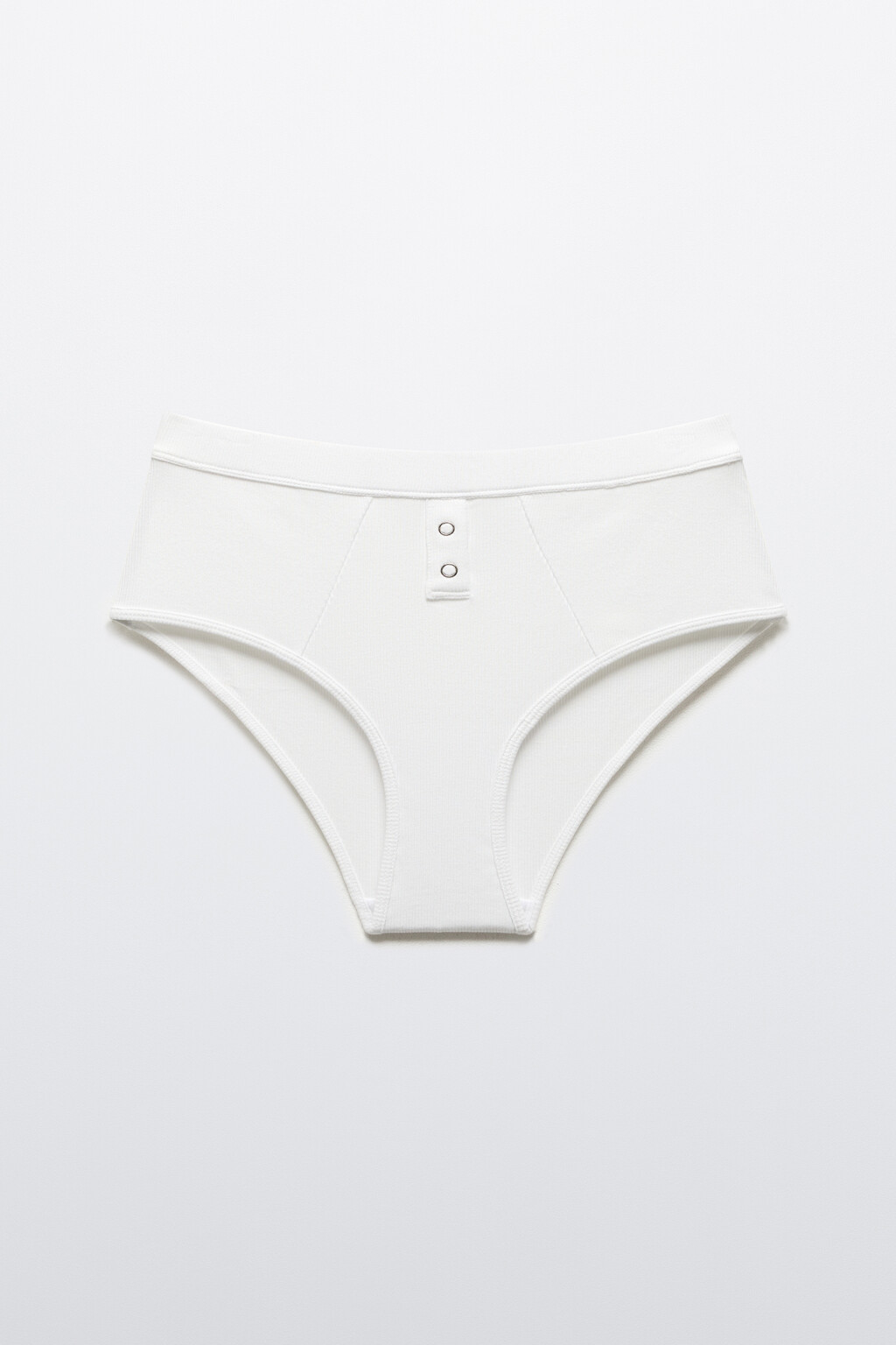 Трусы-слипы с имитацией застежки - цвет белый - 5