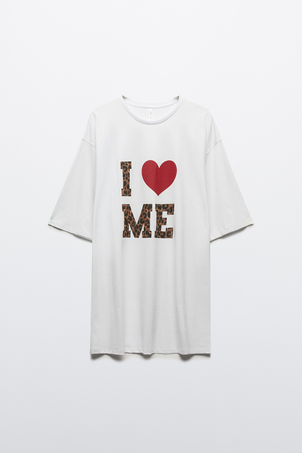 Платье-футболка домашнее с принтом - цвет белый - 7