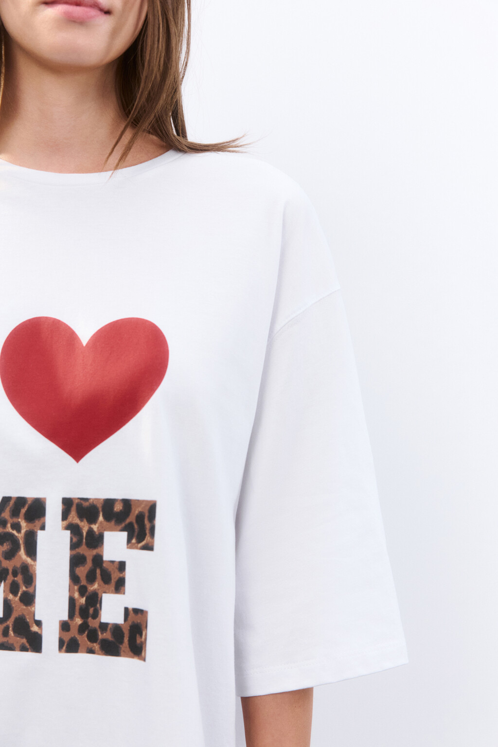 Платье-футболка домашнее с принтом - цвет белый - 6