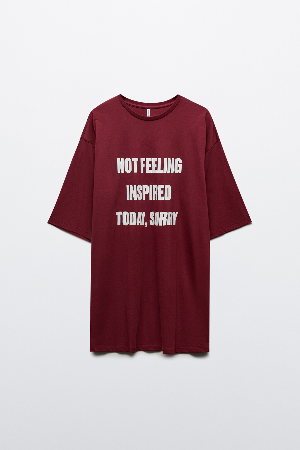 Платье-футболка домашнее с принтом - цвет бордовый - 7