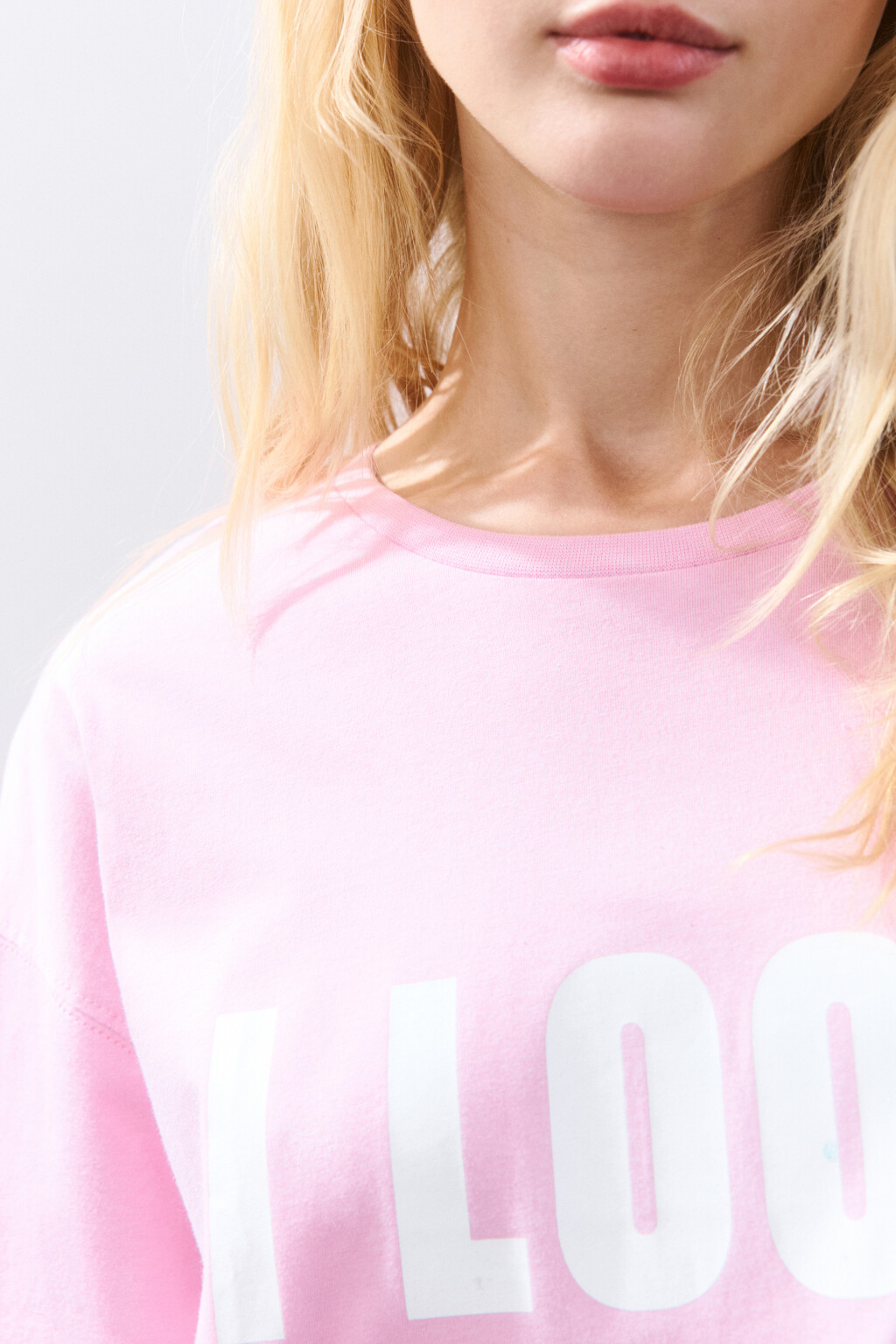 Платье-футболка домашнее с принтом - цвет розовый - 6