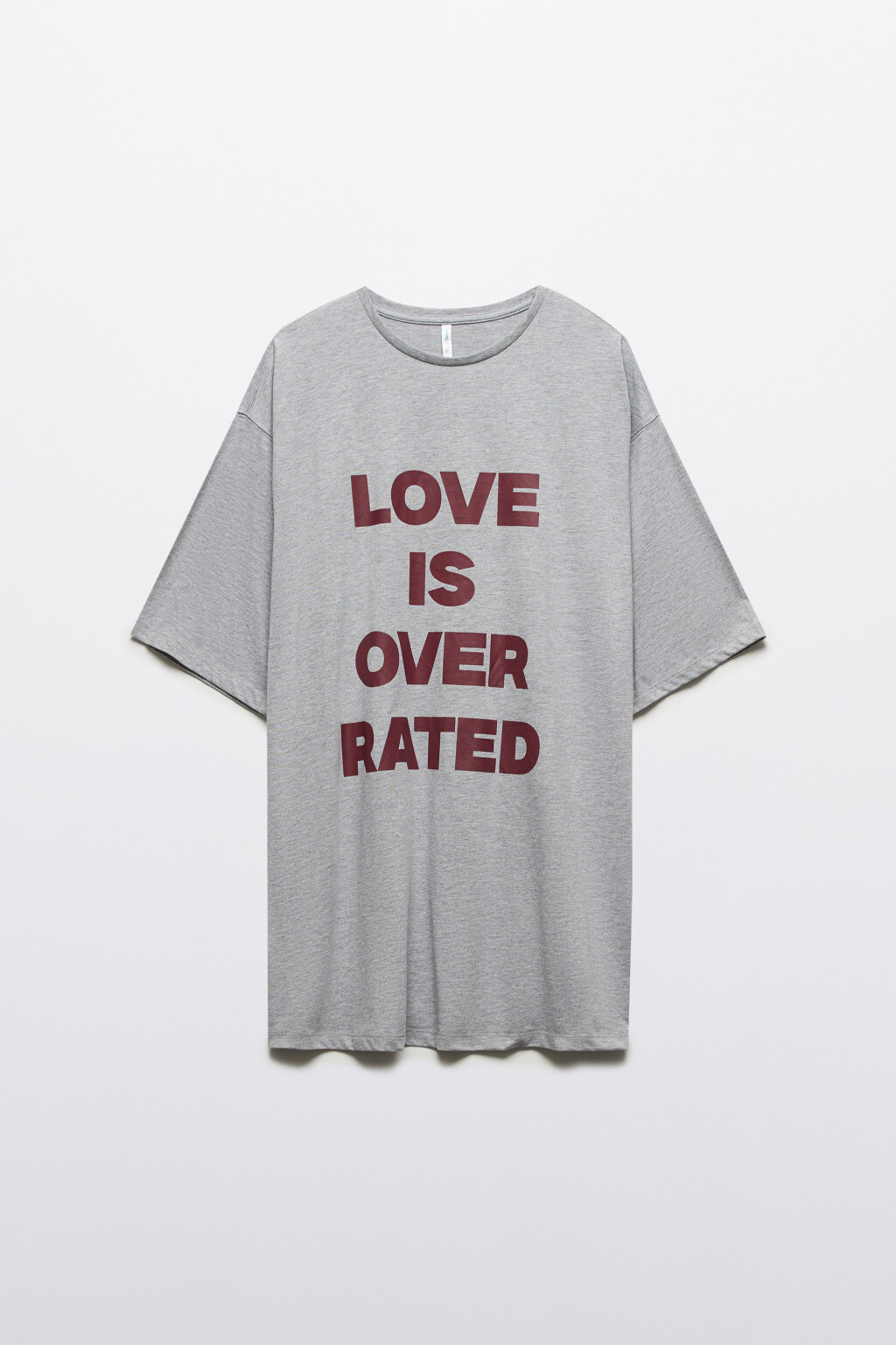 Платье-футболка домашнее с принтом - цвет серый - 8