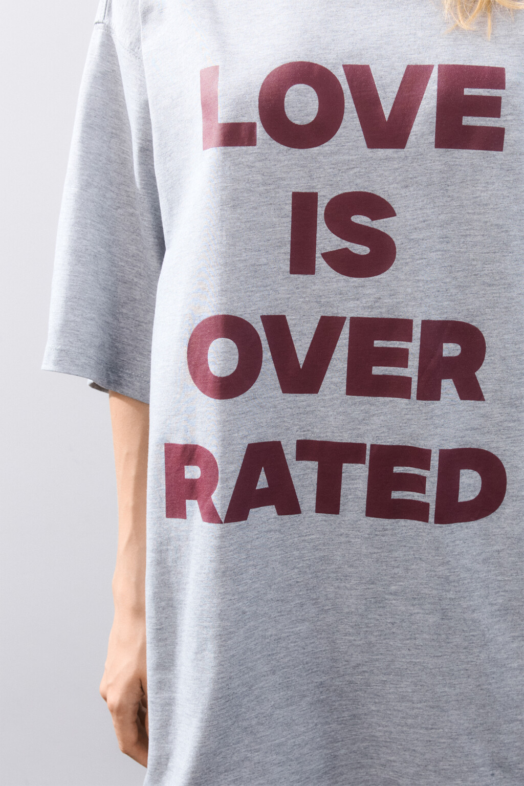 Платье-футболка домашнее с принтом - цвет серый - 6