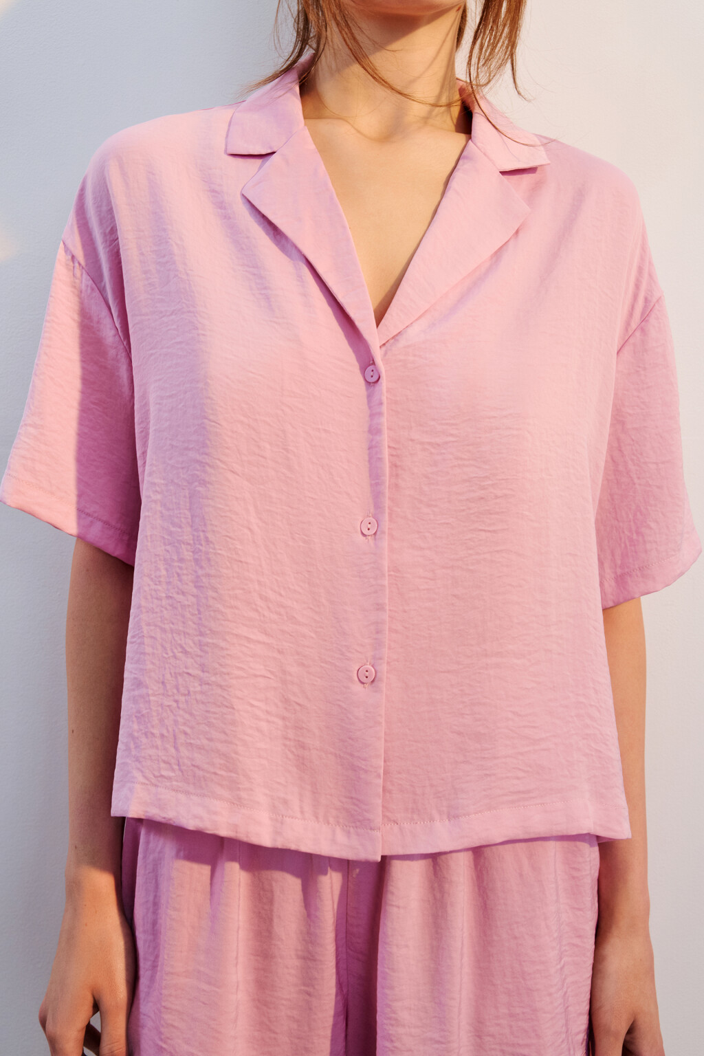 Блузка домашняя атласная - цвет розовый - 6