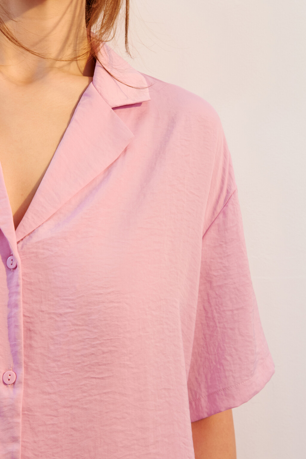 Блузка домашняя атласная - цвет розовый - 7