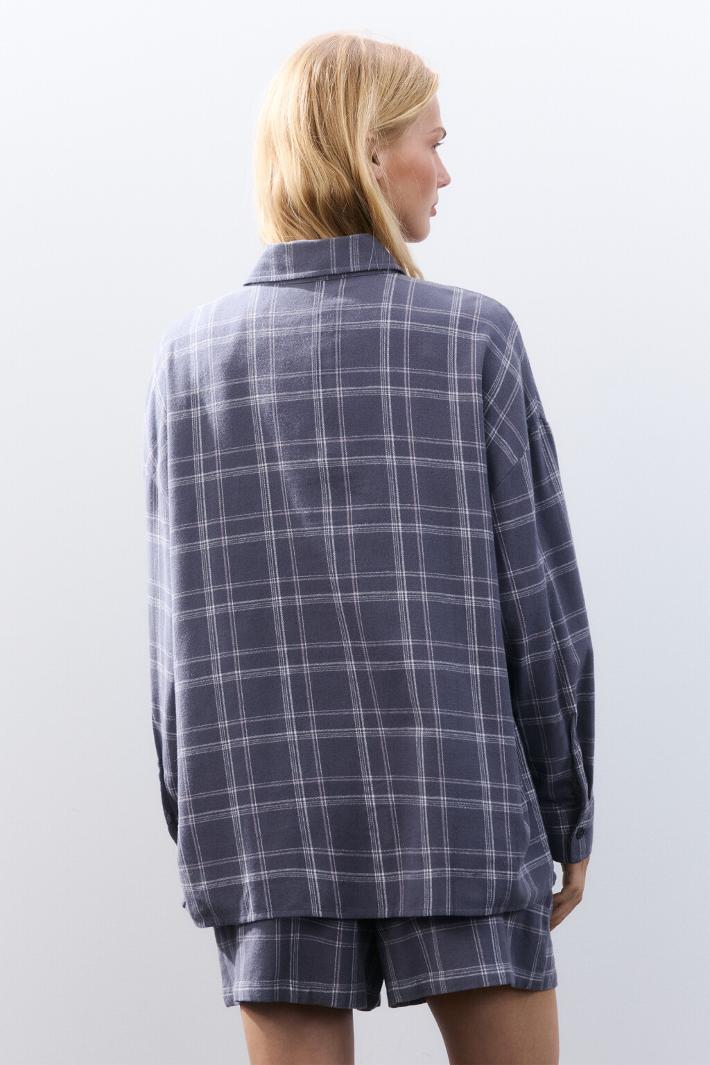 Рубашка домашняя из хлопка - цвет черный - 3