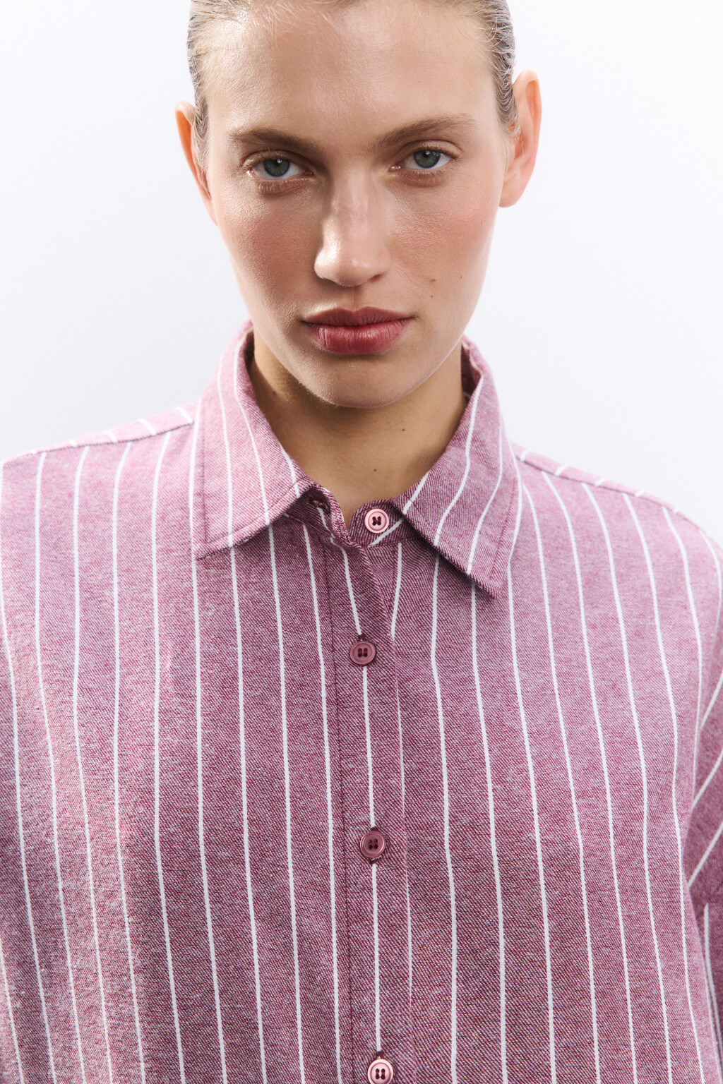 Рубашка домашняя из хлопка - цвет бордовый - 5