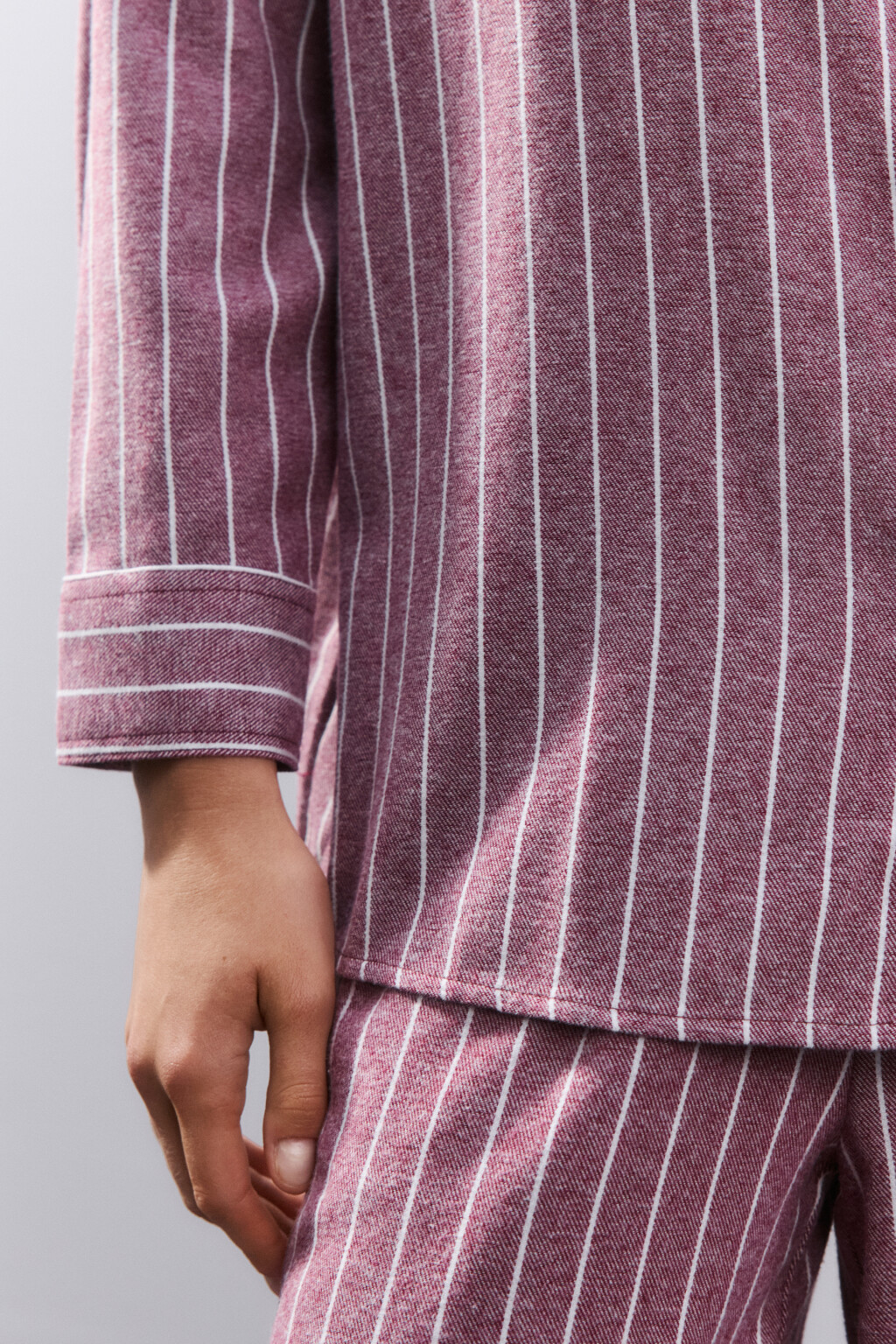 Рубашка домашняя из хлопка - цвет бордовый - 6