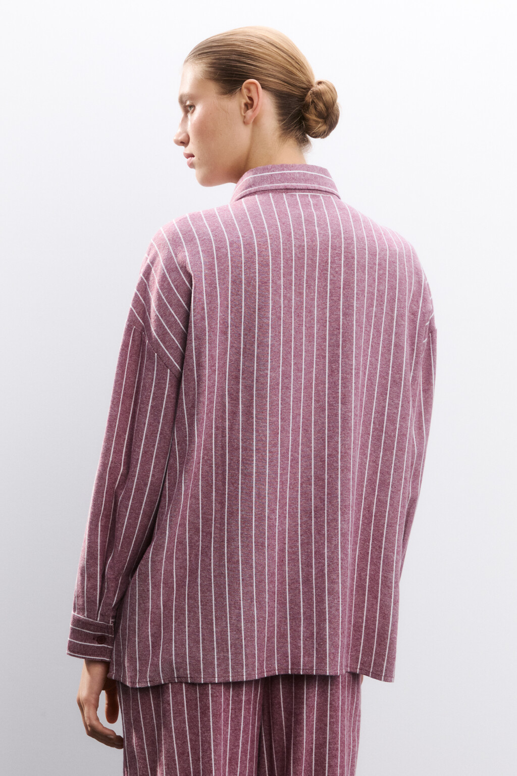 Рубашка домашняя из хлопка - цвет бордовый - 7