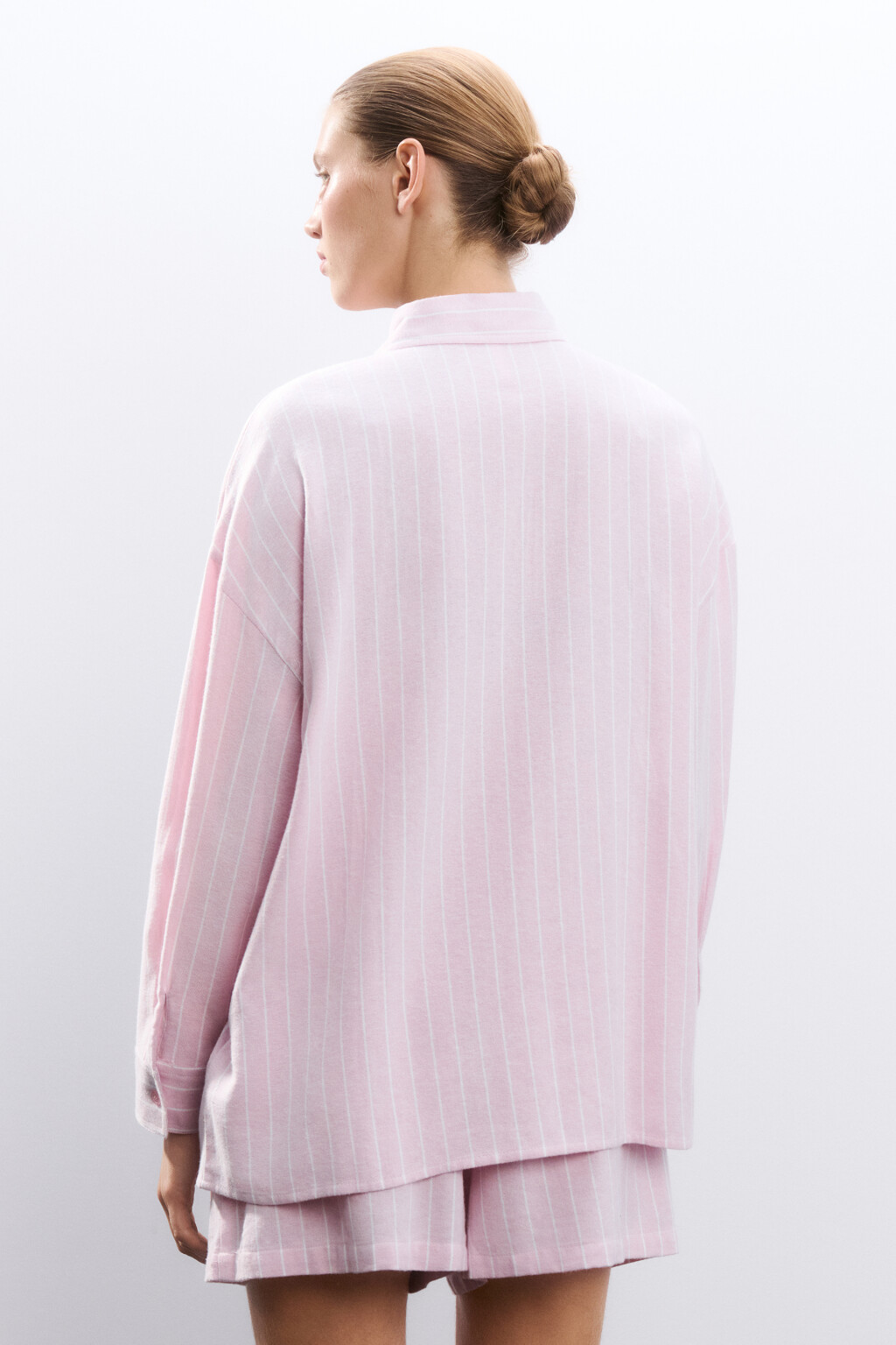 Рубашка домашняя из хлопка - цвет розовый - 3