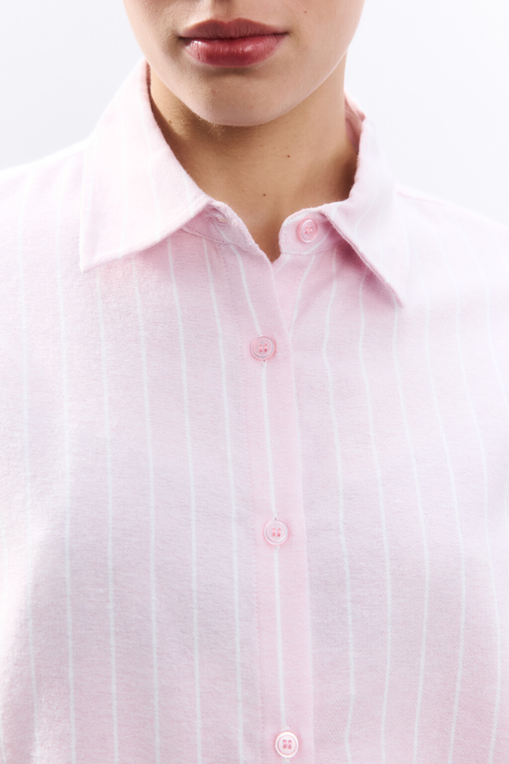 Рубашка домашняя из хлопка - цвет розовый - 5